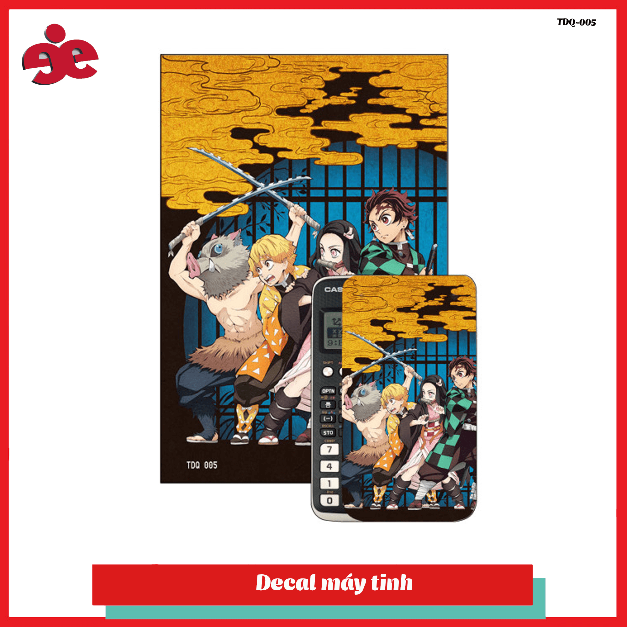 DECAL MÁY TÍNH CASIO FX 580, 570 - THANH GƯƠM DIỆT QUỶ TDQ-005
