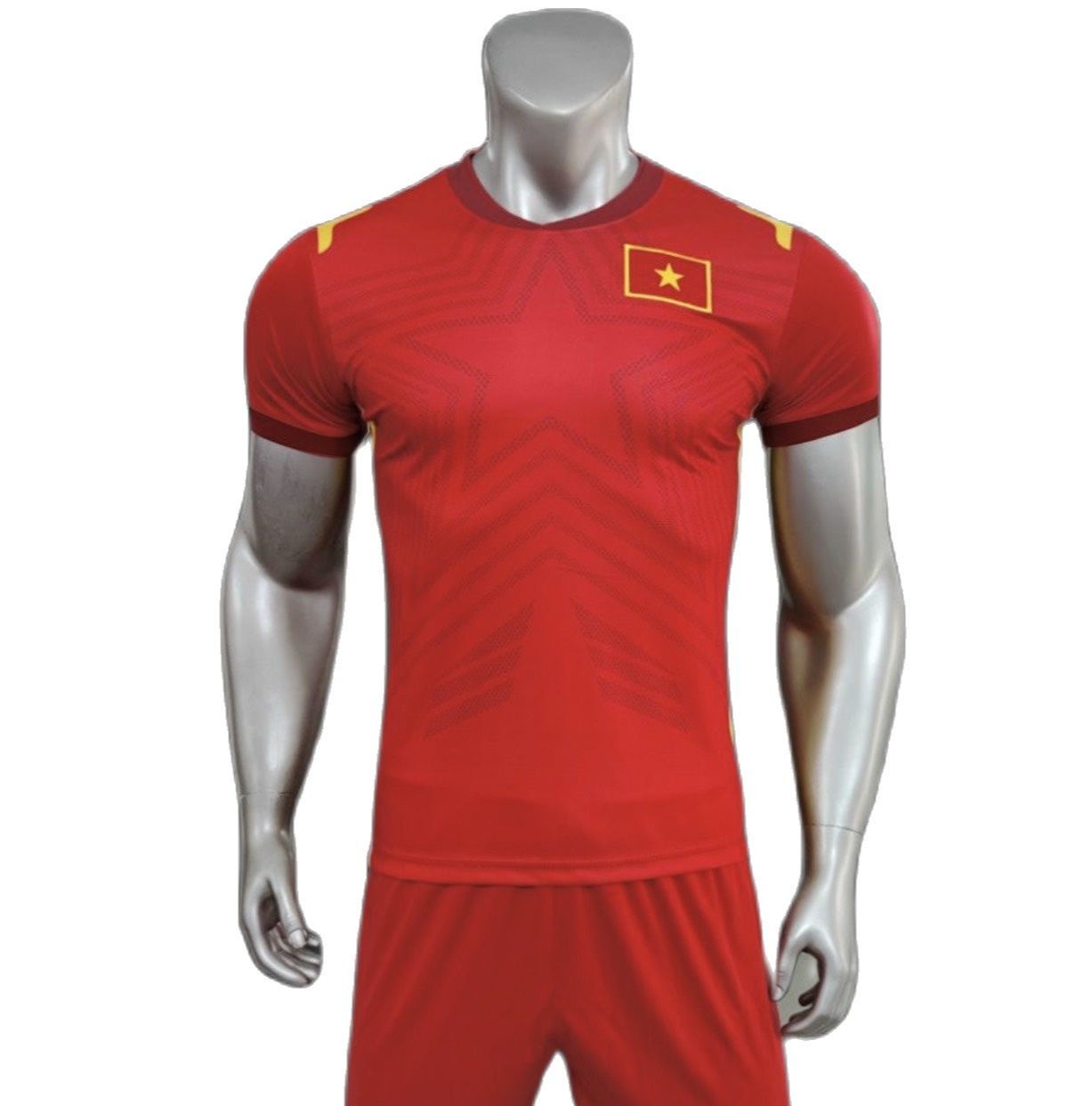 Bộ Quần Áo Bóng Đá Đội Tuyển Việt Nam 2021-2022 Sân Nhà Màu Đỏ Vải Thun Lạnh Cao Cấp