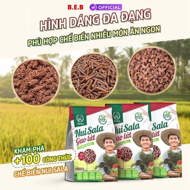Nui Gạo Lứt Hữu Cơ Nui Thực Dưỡng Giảm Cân Ăn Kiêng Nguyên Cám Giàu Dinh Dưỡng