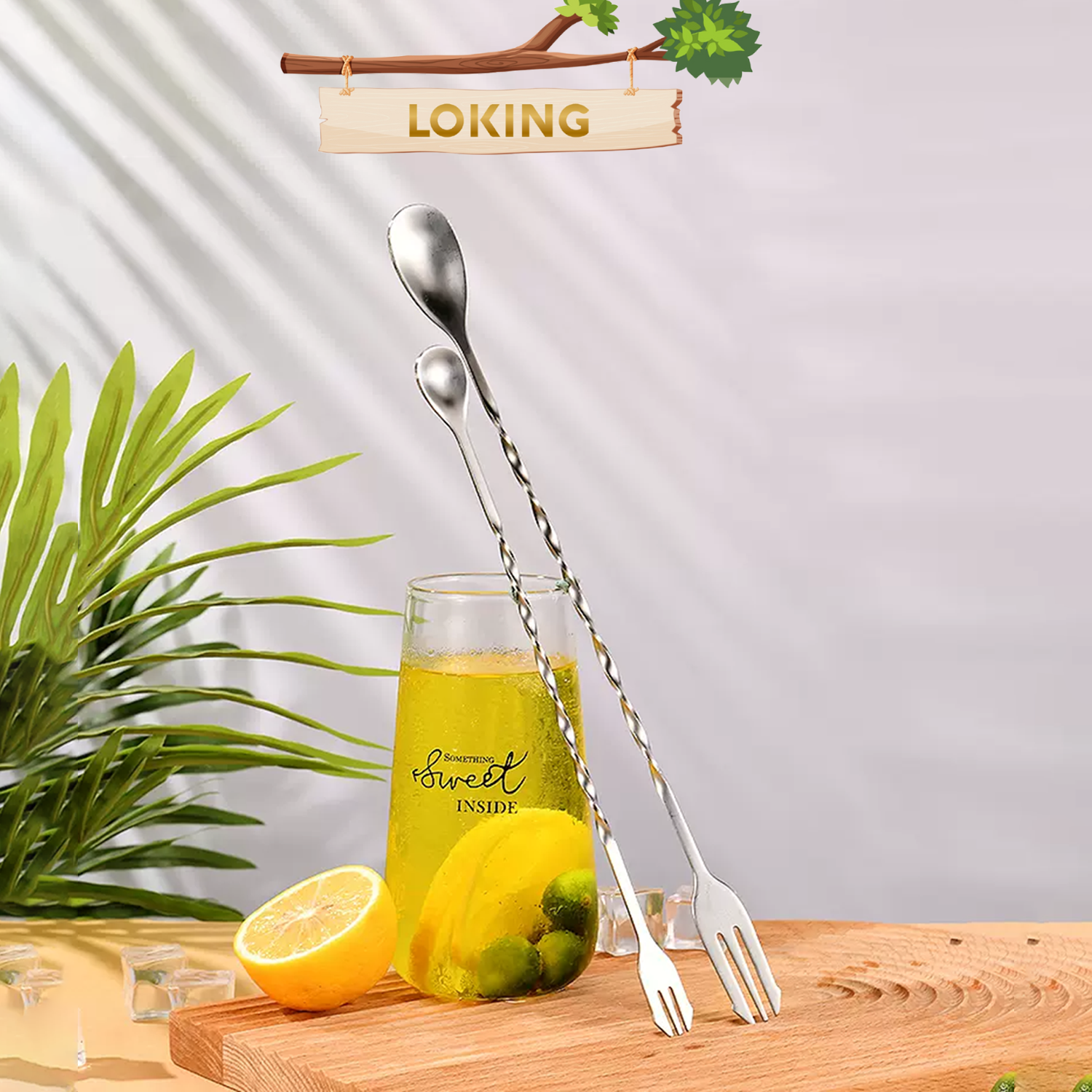 Thìa bar pha chế inox, thìa khuấy 2 đầu pha chế - LOKING