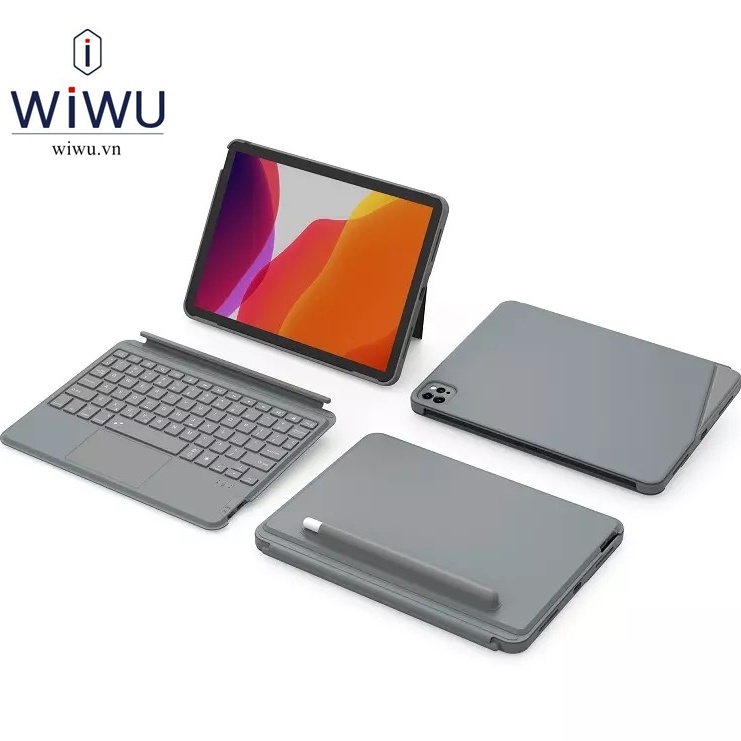 Bao da bàn phím WIWU Combo Touch Keyboard cho Máy tính bảng iPad Pro 11 inch 2021 M1 iPad M2 11 Inch 2022 iPad Air 4 iPad Air 5 10.9 inch Bàn Phím kết Nối bluetooth 5.2 có bàn di chuột TrackPad