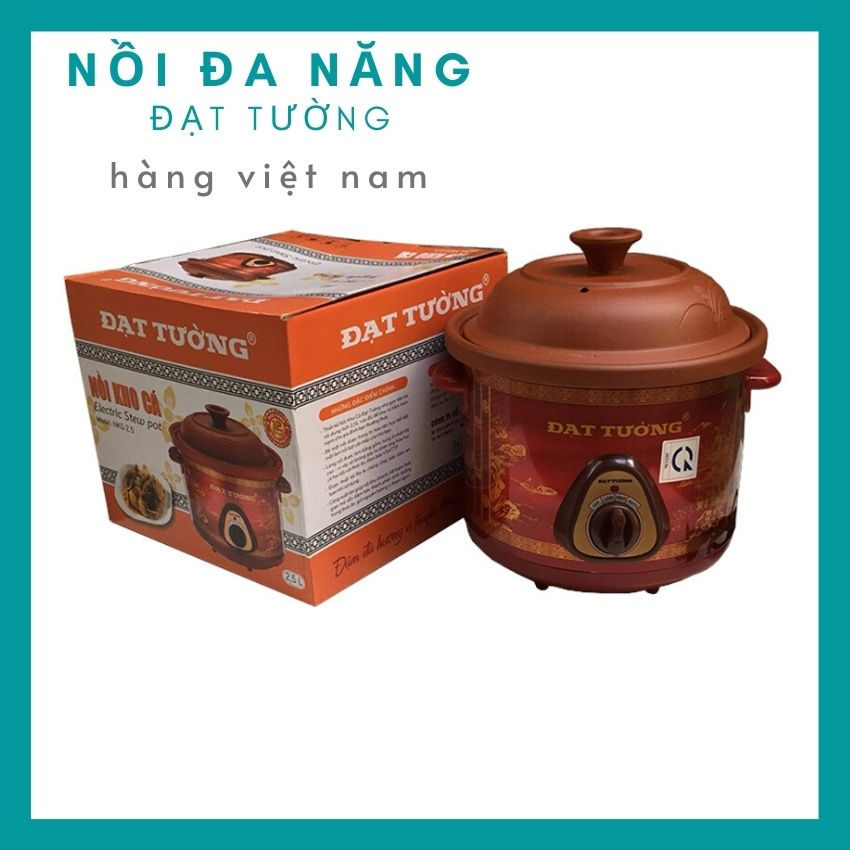 Nồi Kho Cá Nồi Đa Năng ĐẠT TƯỜNG NKG2.5L+QUÀ TẶNG| Nồi Hầm Cháo Cho Bé| Nồi Nấu Ăn Đa Năng| Nồi Hầm Điện Đa Năng | Nồi Hầm Chậm | Nồi Chưng Yến | Nồi Kho Điện| Nồi Đất Nung Cao Cấp.