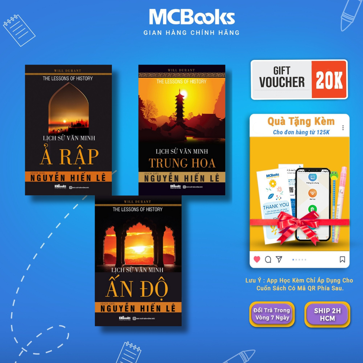 Sách - Combo Lịch Sử Văn Minh Ấn Độ, Lịch Sử Văn Minh Ả Rập, Lịch Sử Văn Minh Trung Hoa - McBooks