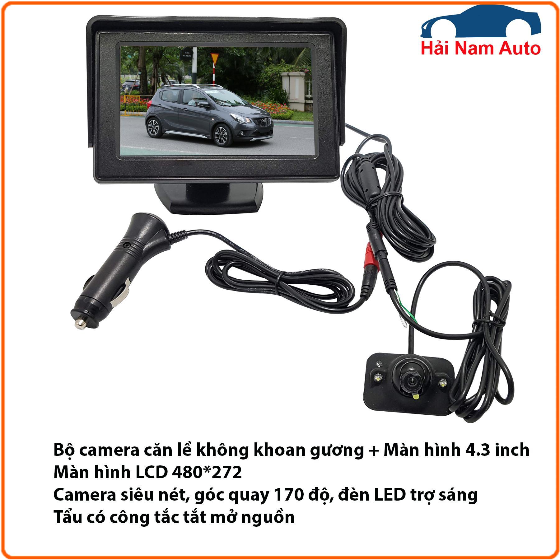 Camera cặp lề không cần khoan gương và màn hình LCD 4.3 inch.