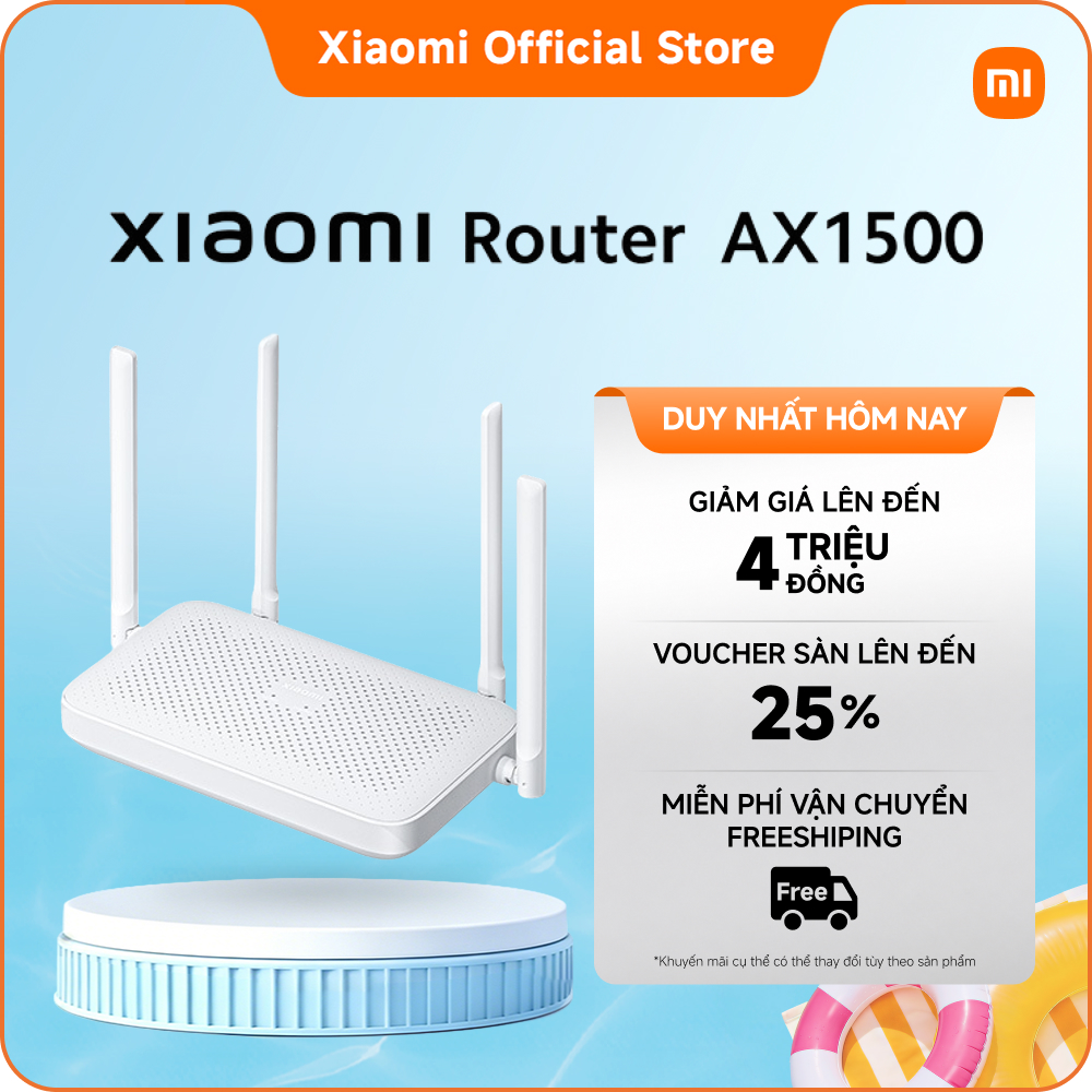 Xiaomi Router AX1500 | Wi-Fi 6 5 GHz | Cổng ethernet gigabit tự thích ứng | Kết nối mạng Mesh do Xiaomi tự phát triển | Chơi game mượt mà hơn trên điện thoại thông minh Xiaomi