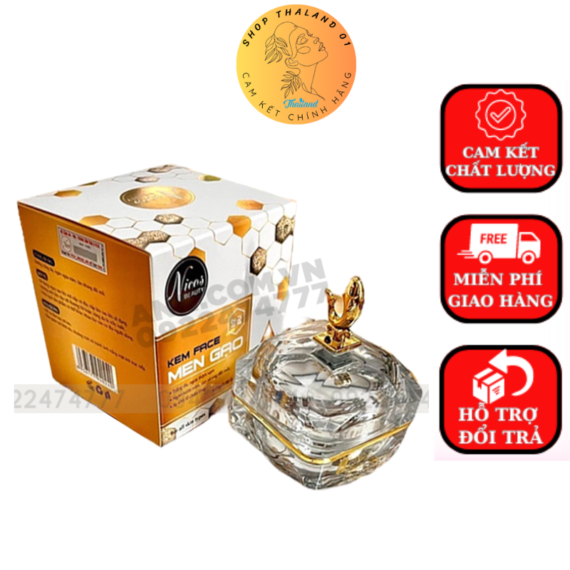 Kem face men gạo nicos – phục hồi, dưỡng trắng da