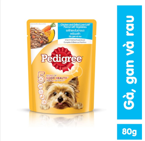 Thức ăn THỊT PATE chó con VÀ LỚN dạng sốt Pedigree 80g NHIỀU VỊ