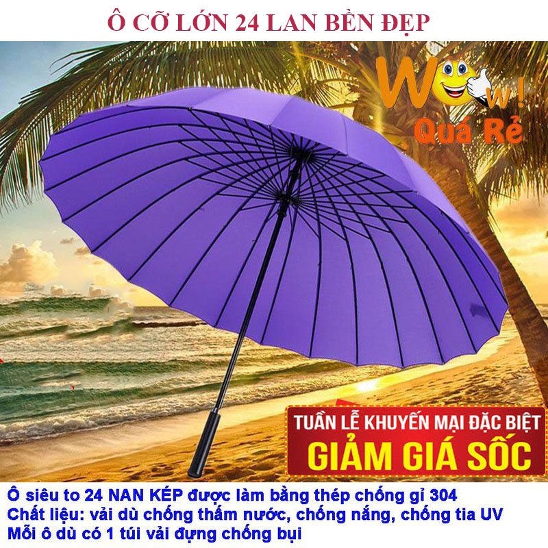 [HCM]Ô Dù Che MưaCây dù che mưaÔ dù 2 lớp siêu to cỡ lớn che nắng mưa chống tia UVÔ Che NắngÔ Đi Mưa Xịn 24 lan kép thép Đường Kính 120CM Có che 3 Người tiện lợi sang trọng.