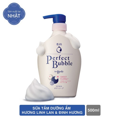 [HCM]SỮA TẮM TẠO BỌT SENKA SHISEIDO PERFECT BUBBLE 500ML (MÀU TRẮNG HỒNG - HƯƠNG NƯỚC HOA NHẸ NHÀNG)- Hàng Nội Địa Nhật