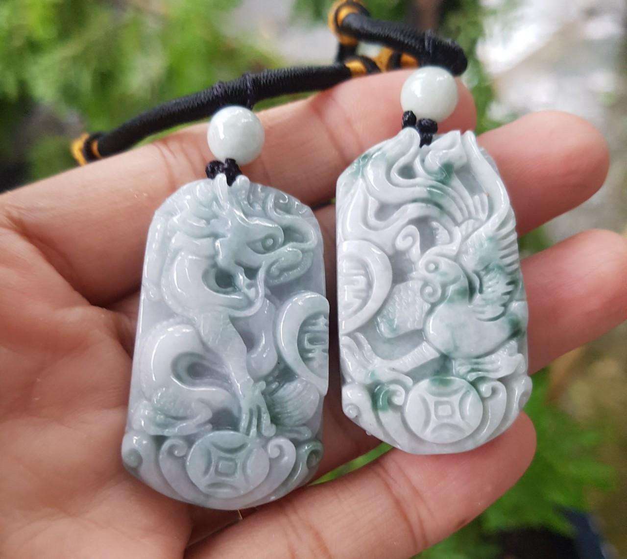 Ngọc bội uyên ương, sản phẩm bán theo cặp, ảnh thực tế - xưởng buôn đá phong thủy Huỳnh Đào