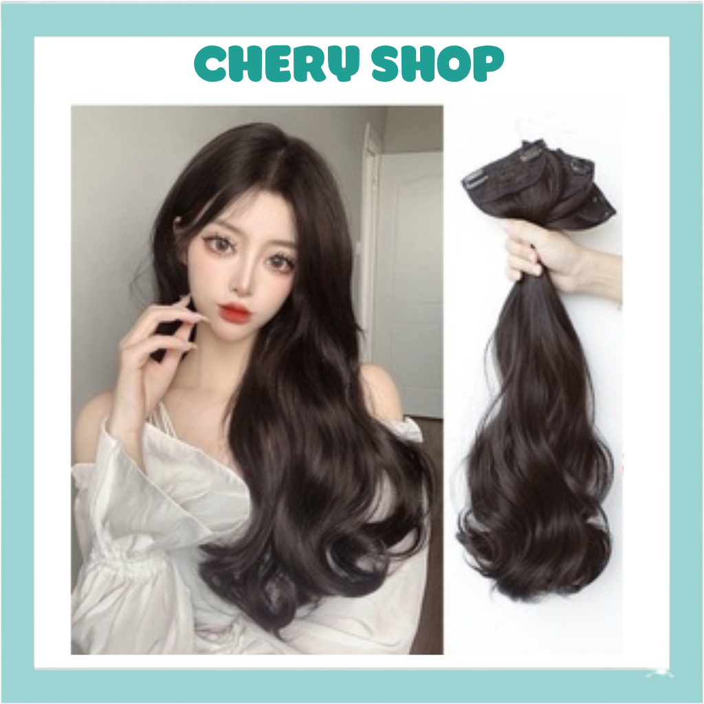 Tóc giả nữ đẹp kẹp phồng tóc combo 3 set phím phồng xoăn dài phong cách Hàn quốc
