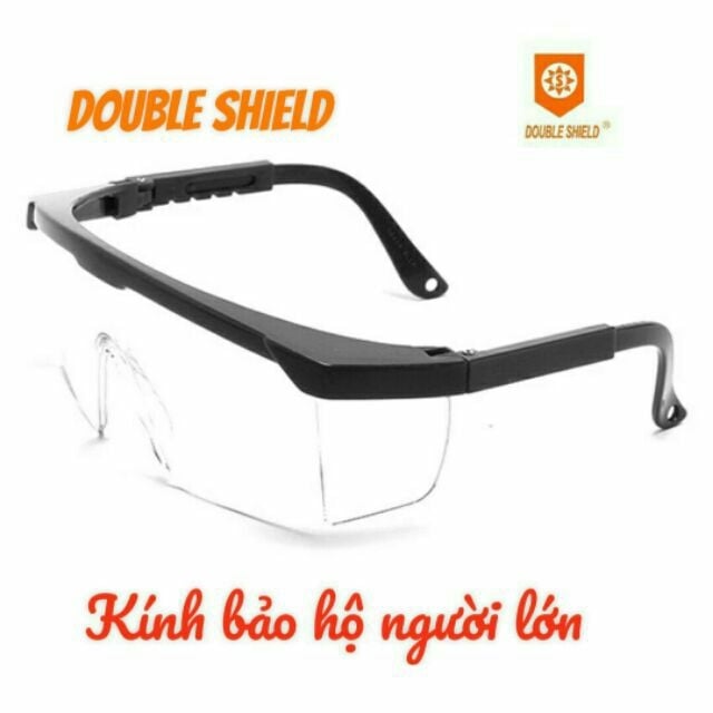 Kính bảo hộ đi đường chống bụi chống uv đài loan cao cấp double shield 9844a bkcr