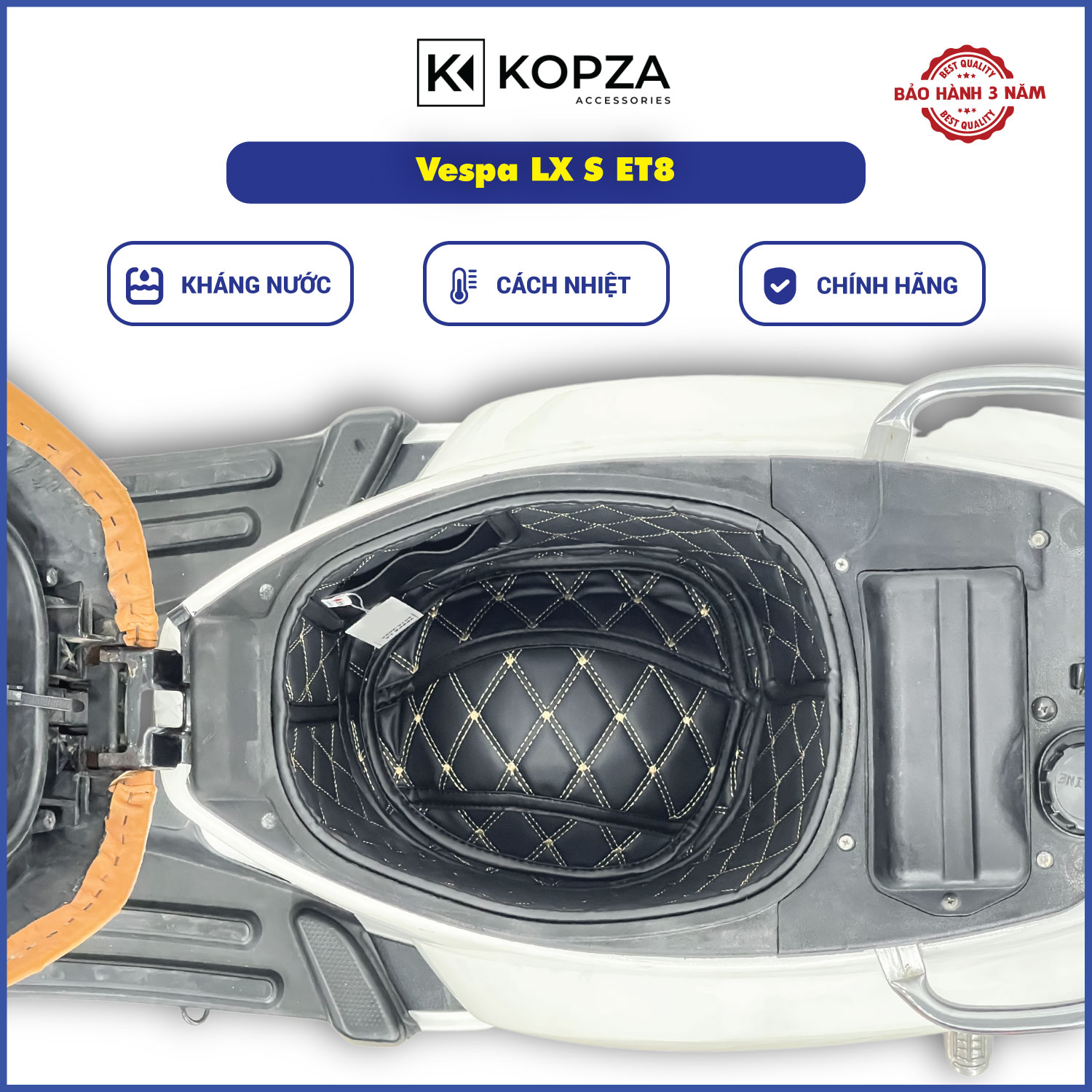 Thảm lót cốp xe máy da 5d kopda cốp piaggio cách nhiệt chống sốc xe vespa gts /sprint/ lx/ liberty