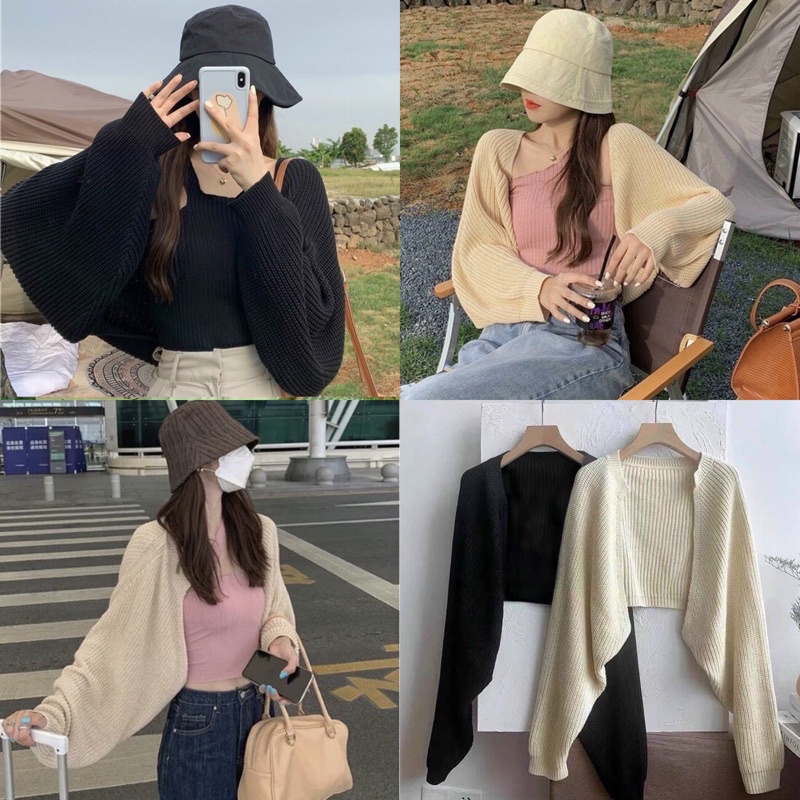 Aó khoát len/ áo khoát len cadigan nữ/ áo khoát len dáng croptop /áo khoát len cadigan tay cánh dơi hàng đẹp thời trang bán chạy quanh năm