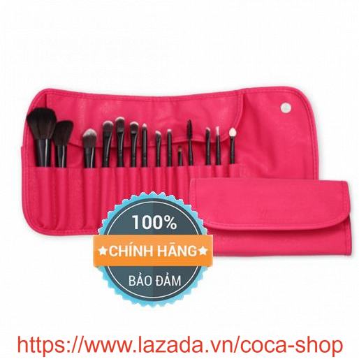 Vacosi essential brush set bc09 - 14 pcs - bộ cọ cá nhân da hồng