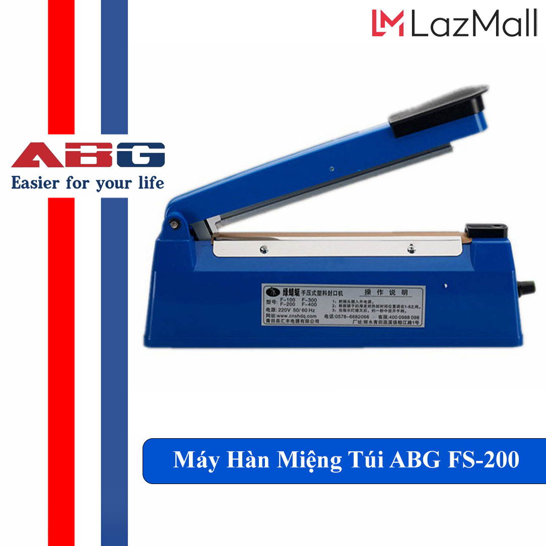 Máy Hàn Miệng Túi ABG FS-200 – Máy Dán Miệng Túi Giúp Bảo Quản Thực Vật Tươi Lâu Hơn, Áp Dụng Phổ Biến Trong Đời Sống – Hàng Chính Hãng