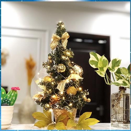 【HOT SALE】 Cây thông noel mini để bàn Cây thông mini cao 25cm 40cm có đủ phụ kiện trang trí đi kèm
