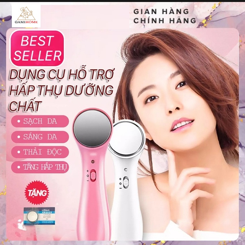 [Freeship] Máy massage ion căng da mặt cầm tay, máy di tinh chất khi đáp nạ - Gami Home