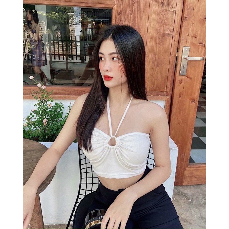 Áo croptop ống khoen tròn ở ngực p5140