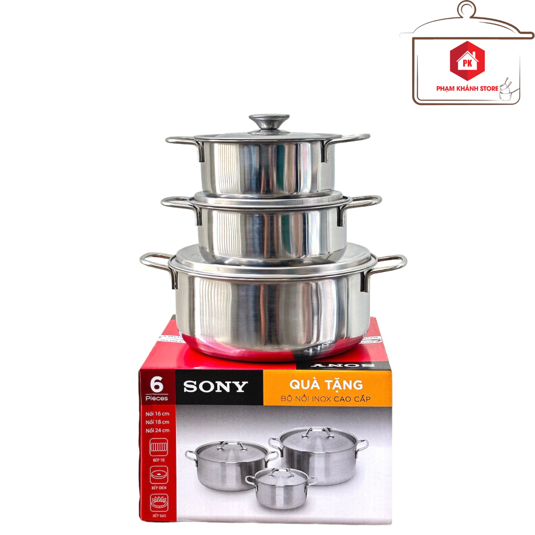 Bộ 3 nồi inox 1 đáy dùng được trên mọi loại bếp