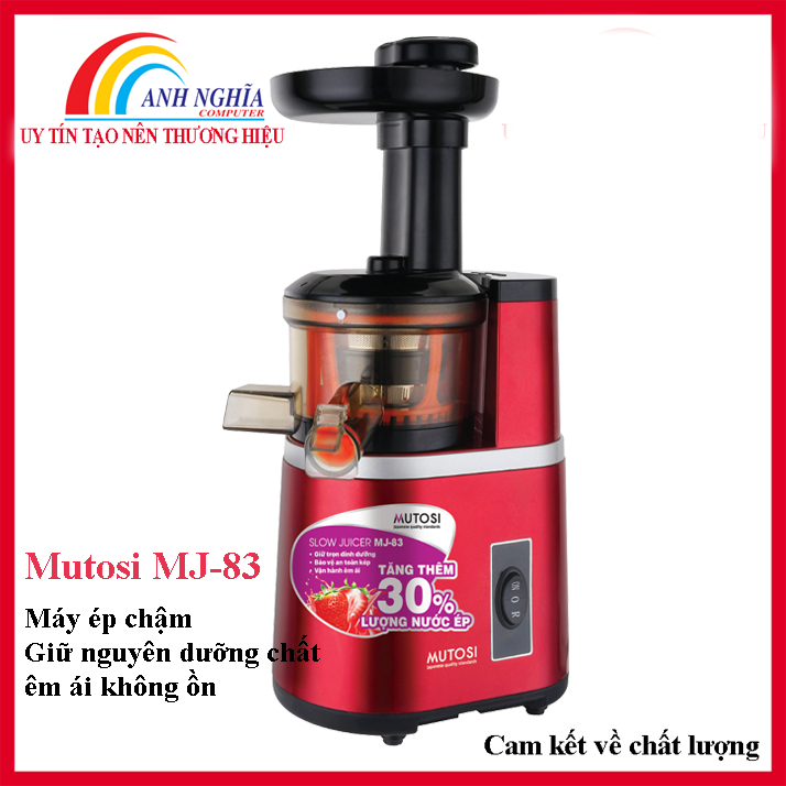 Máy ép chậm Giữ nguyên dưỡng chất Mutosi MJ-83 - Máy ép trái cây, rau củ, hoa quả - tăng 30% lượng nước, êm ái không ồn