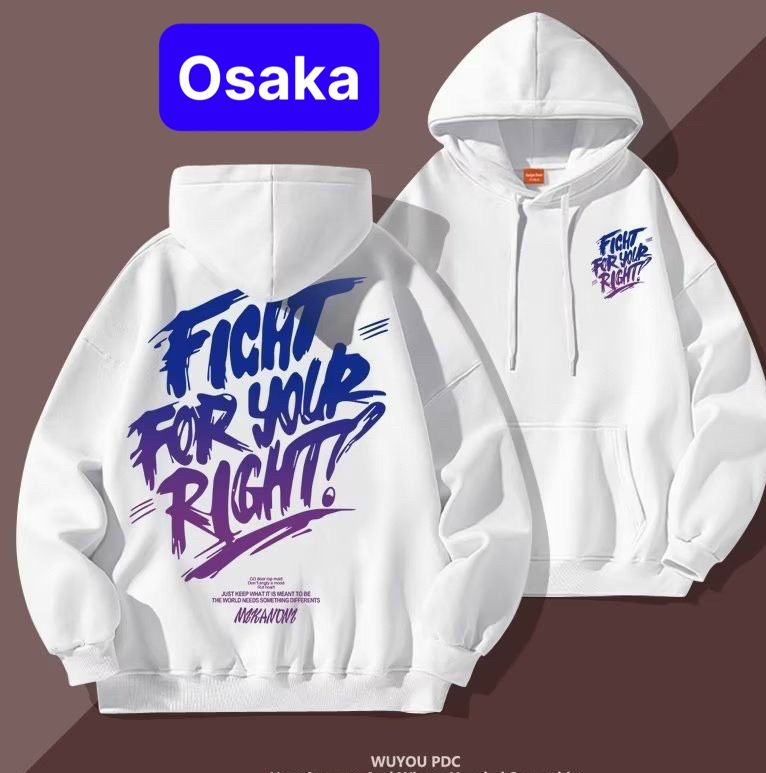 ÁO HOODIE FIGHT 2 MÀU NAM NỮ FORM RỘNG - KHOÁC NỈ FORM UNISEX PHONG CÁCH HOT TREND 2024 - OSAKA FASHION