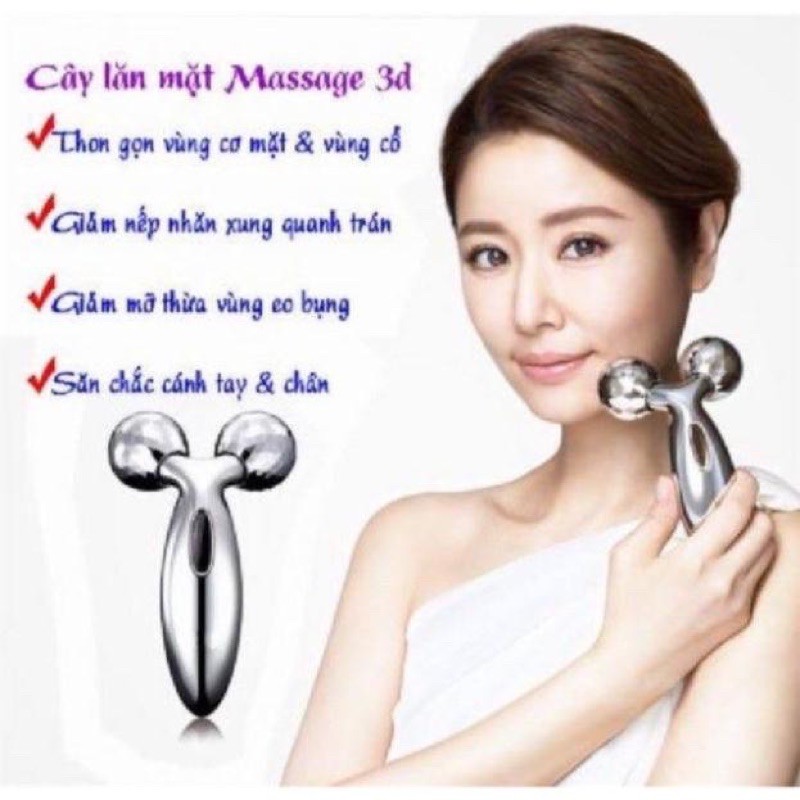 Con lăn mặt - cây lăn mặt massage 3d hàn quốc nâng cơ mặt cầm tay- cây lăn mặt