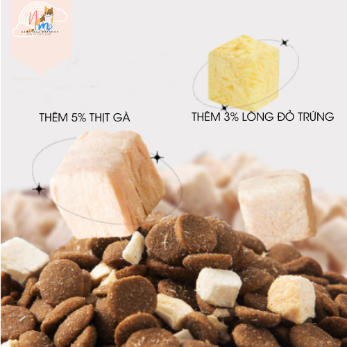Thức ăn cho mèo MIX PETOTEM túi 1,5kg_ ỨC GÀ SẤY+ LÒNG ĐỎ TRỨNG