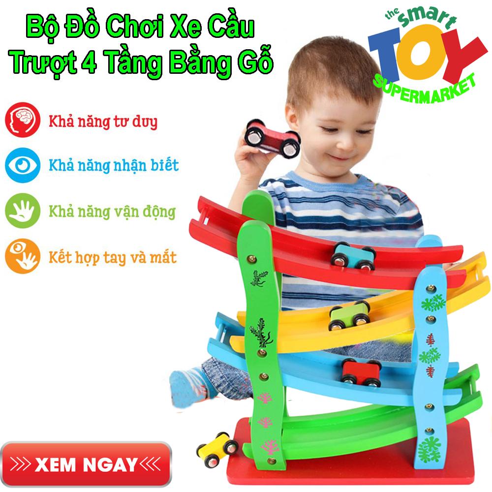 Trò Chơi Xe Cầu Trượt Ziczac 4 Tầng Cho Bé
