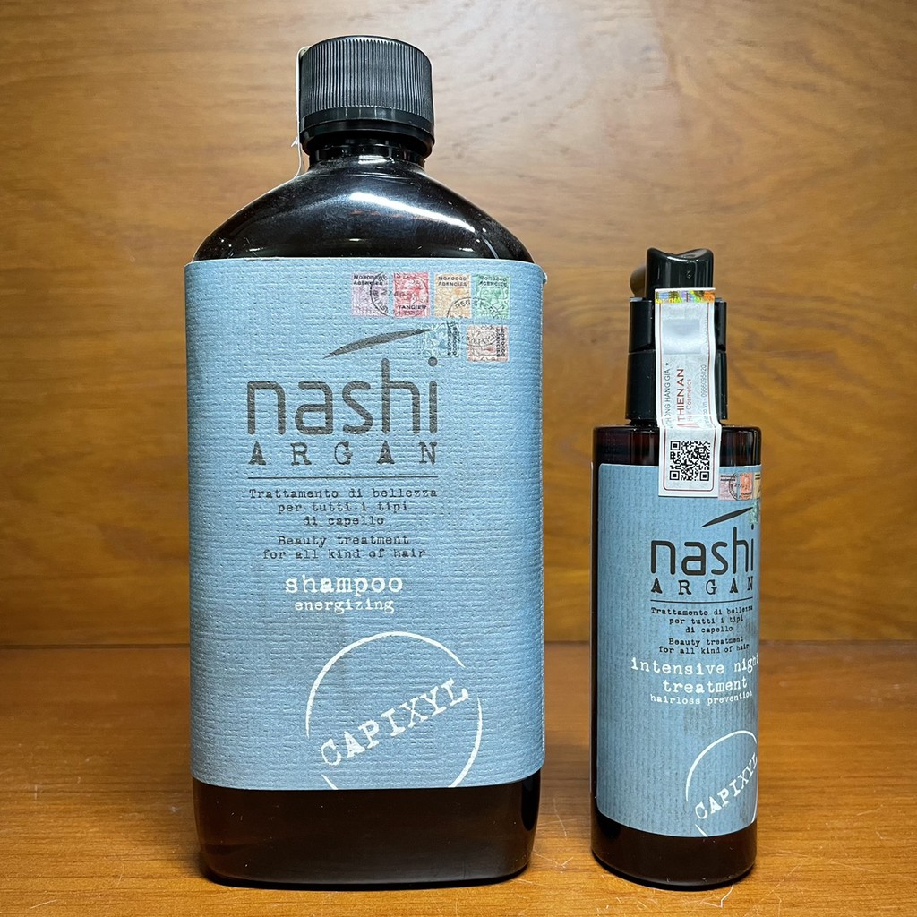 Gội và xịt chống rụng tóc 7 ngày Capixyl Energizing Nashi Argan 500ml/100ml
