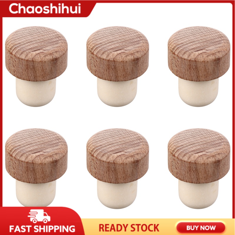 6 cái nút bịt chai rượu bằng gỗ nút bịt chai rượu