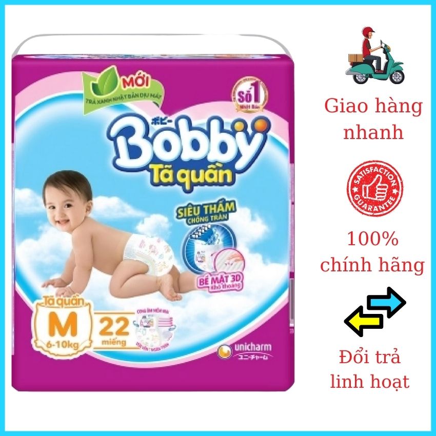 Tả quần bobby siêu thấm chống tràn size m cho bé từ 6-10kg mtqbb01