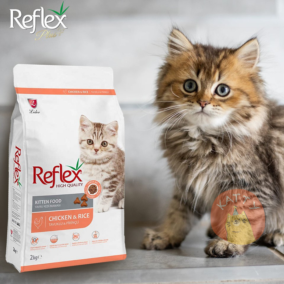 15KG - Thức ăn cho mèo con Reflex Kitten Food Chicken & Rice