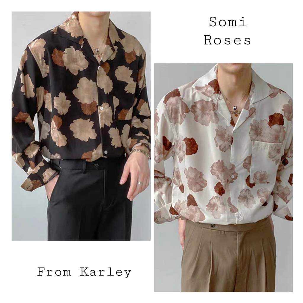 SET Áo sơ mi Roses họa tiết Hoa Hồng phai