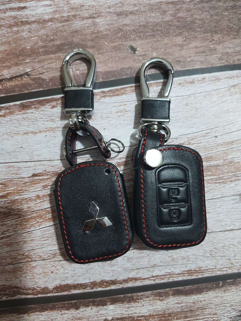Bao da chìa khóa mitsubishi bản chìa cơ 2 nút