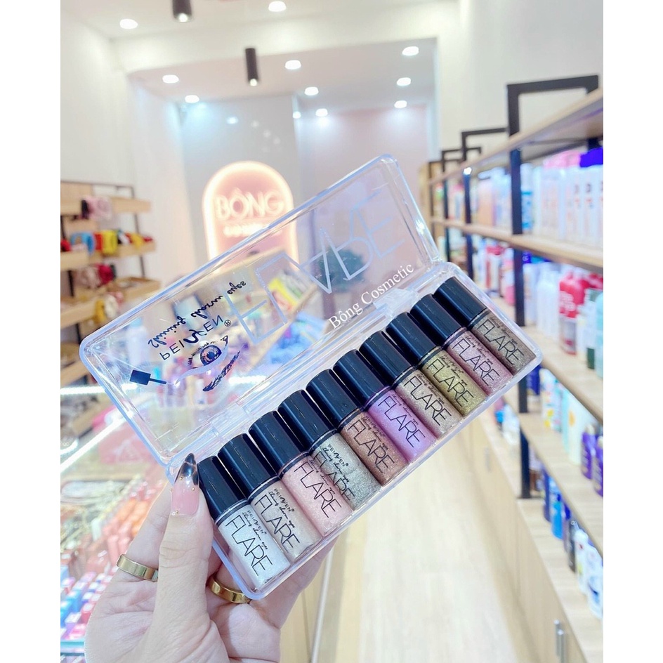 Set nhũ mắt kim tuyến Flare 10 cây