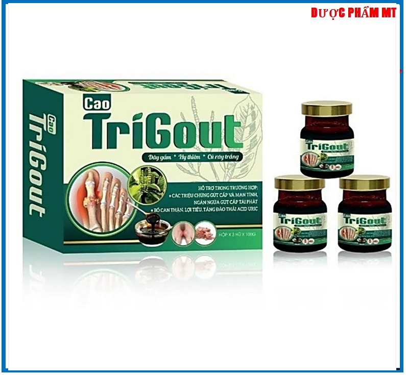 Hộp 3 lọ -Cao TriGout hỗ trợ giảm triệu chứng gút cấp và mãn tính, ngăn ngừa gút tái phát, bổ can thận, lợi tiểu, giảm nhanh axit uric- Dược Phẩm MT