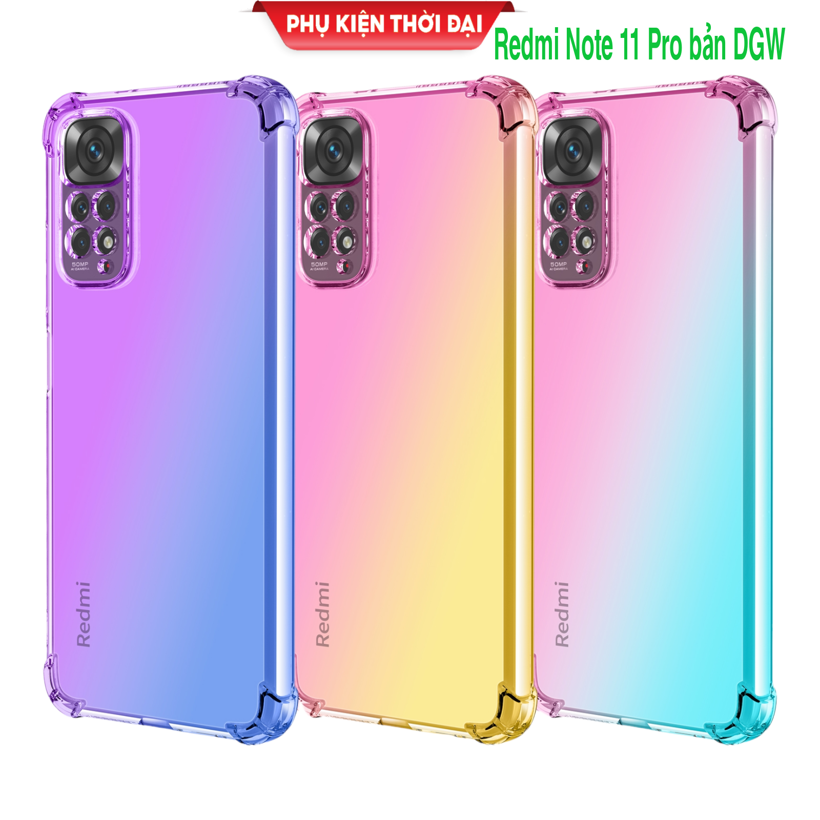 Ốp lưng Xiaomi Redmi Note 11 Pro DGW bản quốc tế dẻo TPU đa sắc lồi 4 góc chống sốc cao cấp