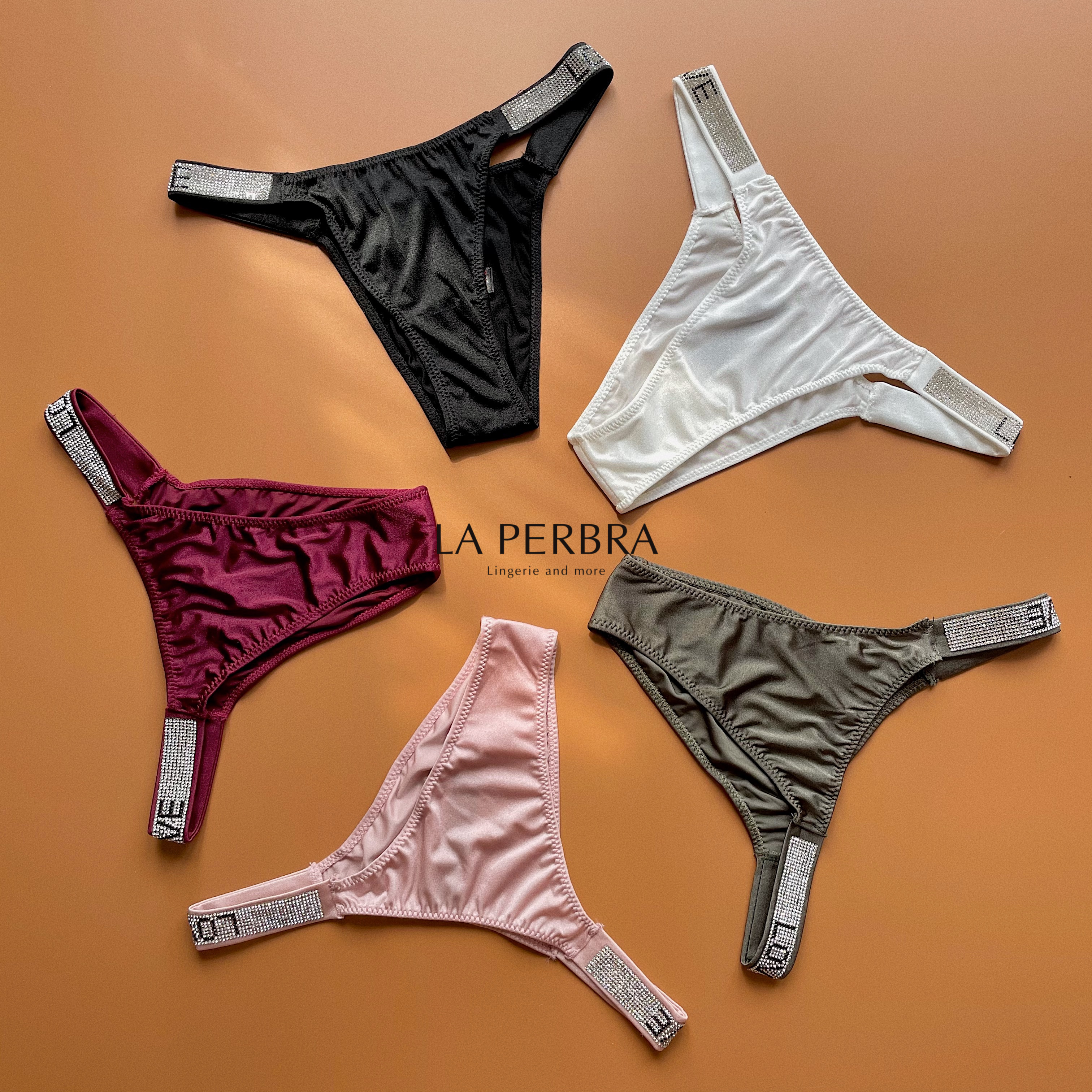 Quần lót nữ dáng nửa mông đai đính đá chữ love sexy la perbra - p05