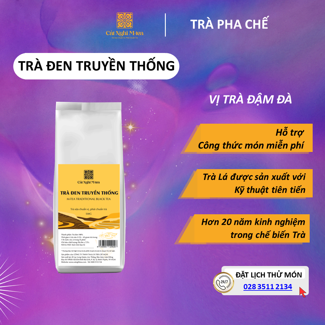 Trà đen Truyền Thống Trà đen CAT NGHI TEA, Nguyên liệu chuẩn pha trà sữa và trà trái cây thơm ngon