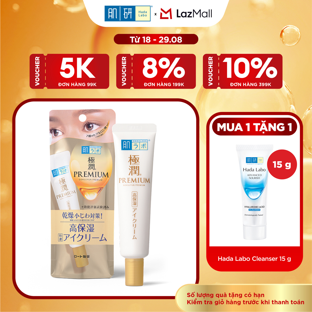 Kem dưỡng mắt Hada Labo cấp ẩm cao cấp Hada Labo Gokujyun Premium Hyaluronic Eye Cream 20g