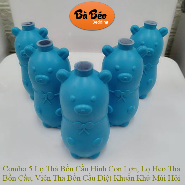 Combo 5 lọ thả bồn cầu hình con lợn, lọ heo thả bồn cầu, viên thả bồn cầu diệt khuẩn khử mùi hôi vệ sinh bồn cầu
