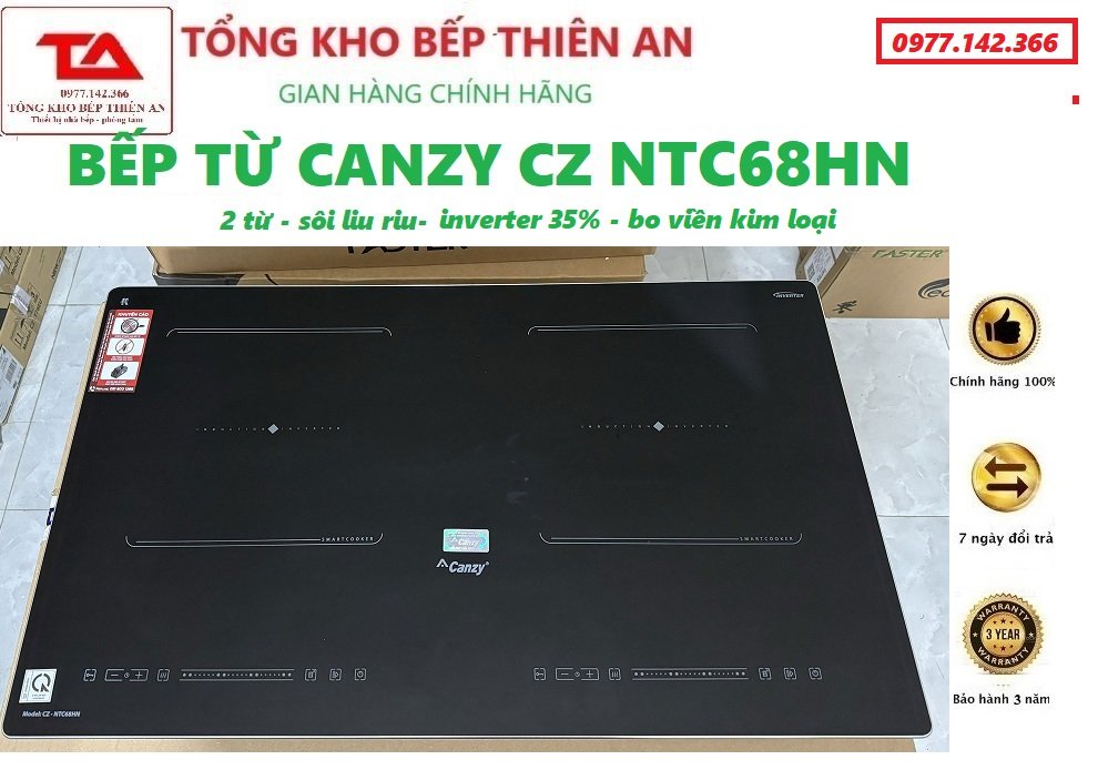BBẾP TỪ CANZY CZ NTC68HN Bếp từ đôi Canzy NTC68HN chính hãng, Công nghệ mạch châu âu, Bảo hành 3 năm