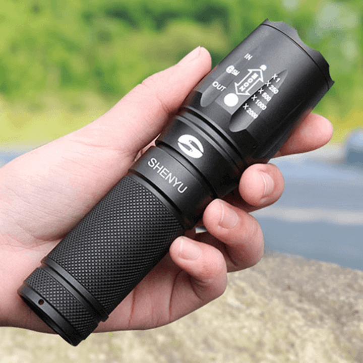 Đèn pin siêu sáng Shenyu XLAMP-L2 kháng nước, sáng 5 chế độ bao gồm phụ kiện