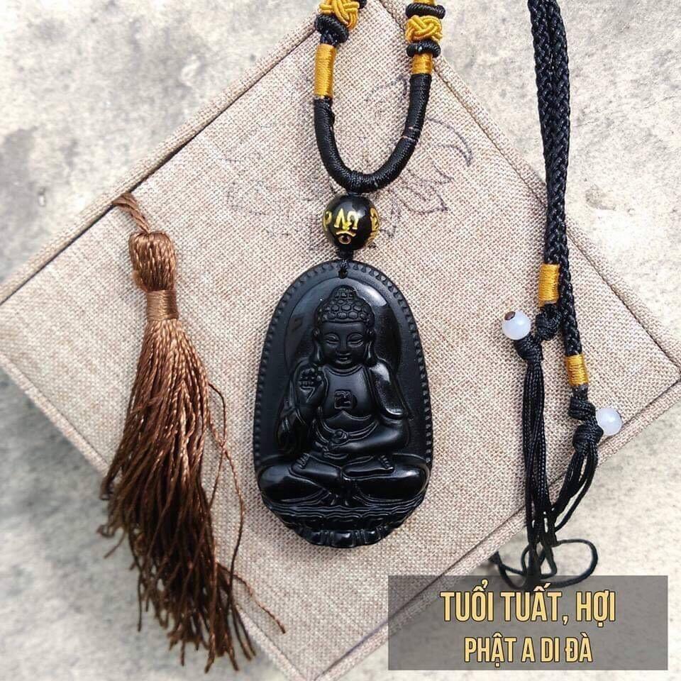 [ Shop Liên Hệ Lấy Vị Phật Như Tuổi ] Phật Bản Mệnh Bằng Đá Huyền Đen -  Cầu Bình An - Tránh Rủi Ro - Thuận Lợi Trong Cuộc Sống - Tặng Dây Đeo Cho Quý Khách