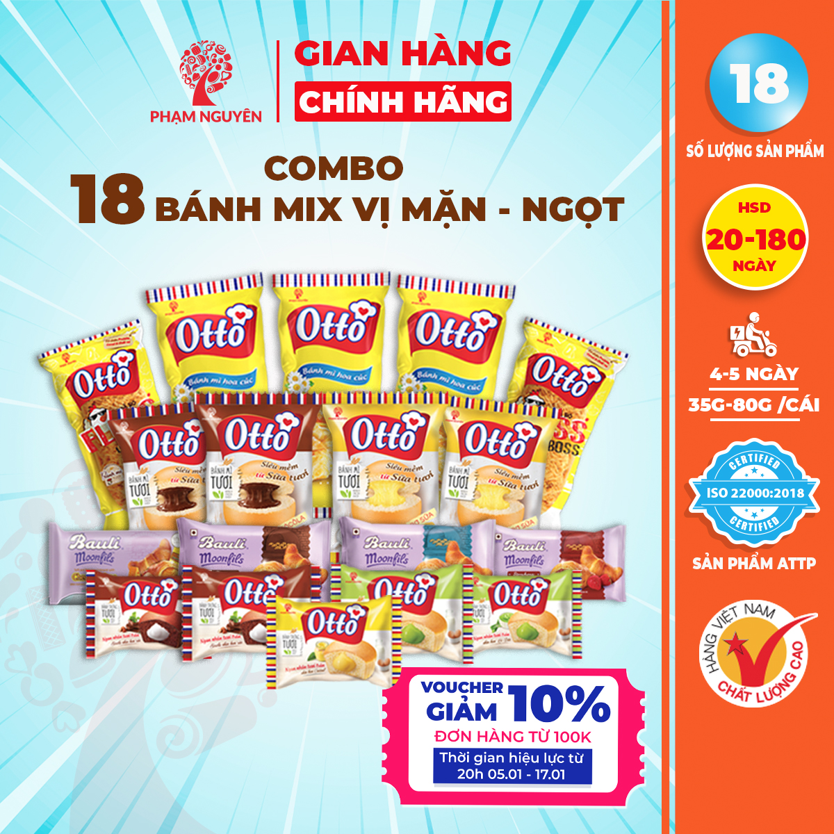 |Code LAZADA2025 giảm 15%| Bánh mì tươi Otto Box NGON - RẺ mix vị giá sỉ | Tốt cho sức khoẻ | Ăn sáng dinh dưỡng | Đồ ăn vặt