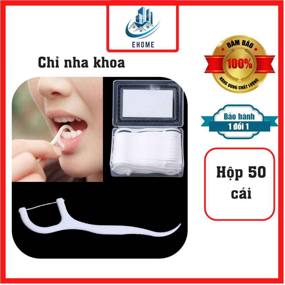 Tăm chỉ nha khoa xỉa răng hộp 50 chiếc