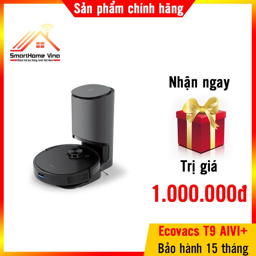 Robot hút bụi Ecovacs Deebot T9 AiVi Plus Mode 2021 Mẫu robot cao cấp nhất Ecovacs Bảo hành 15 tháng. Quà tặng trị giá 1 triệu đồng..
