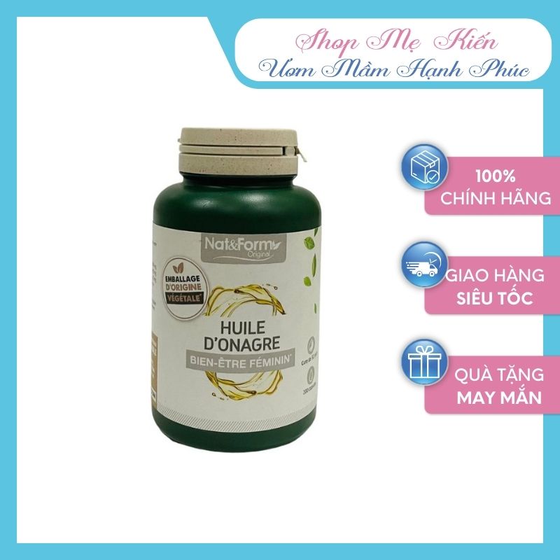Tinh dầu hoa anh thảo nat & form huile onagre 200 viên pháp - shop mẹ kiến