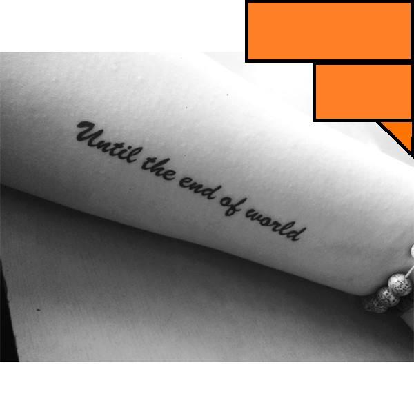 [HCM][ TATTOO NỮ MINI NHỎ XINH DỄ THƯƠNG ] Hình xăm dán tatoo chữ UNTIL THE END OF WORLD - miếng dán hình xăm đẹp dành cho nữ